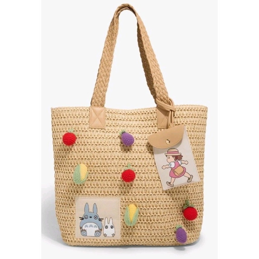 NEW Studio Ghibli® My Neighbor Totoro Mei Knit 3D Veggies Woven Large Tote